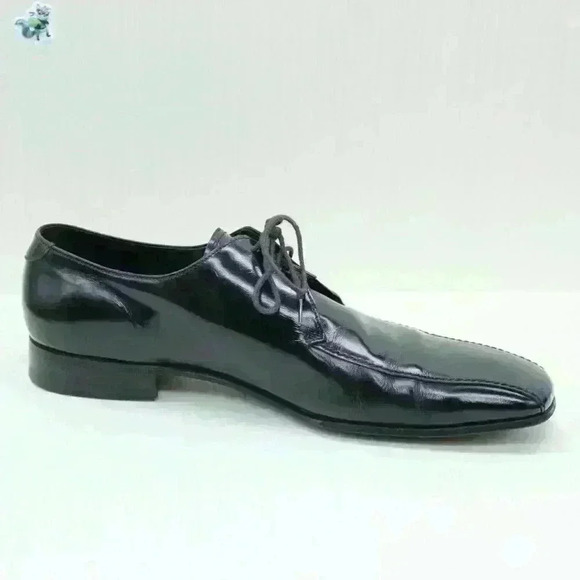 Prada Men’s Black Leather Oxford Square Toe Lace Up Shoes Size US 10.5Authentic - Picture 4 of 11